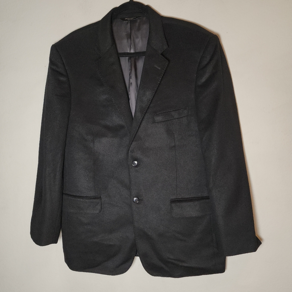 Pronto Uomo 100% Cashmere Black Blazer Men's Size 43 Regular 43R